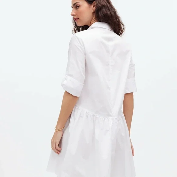 NWT Madewell Button-Front Mini Shirtdress in Poplin Women's Regular XXS Resort - Picture 2 of 11